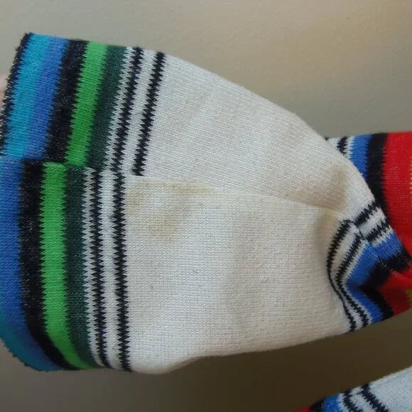 Vintage Union Made Sears Sz Med Rainbow Striped Square Neck Tunic - Picture 7 of 9